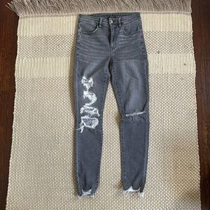 American Eagle Super High Rise Gray Jegging